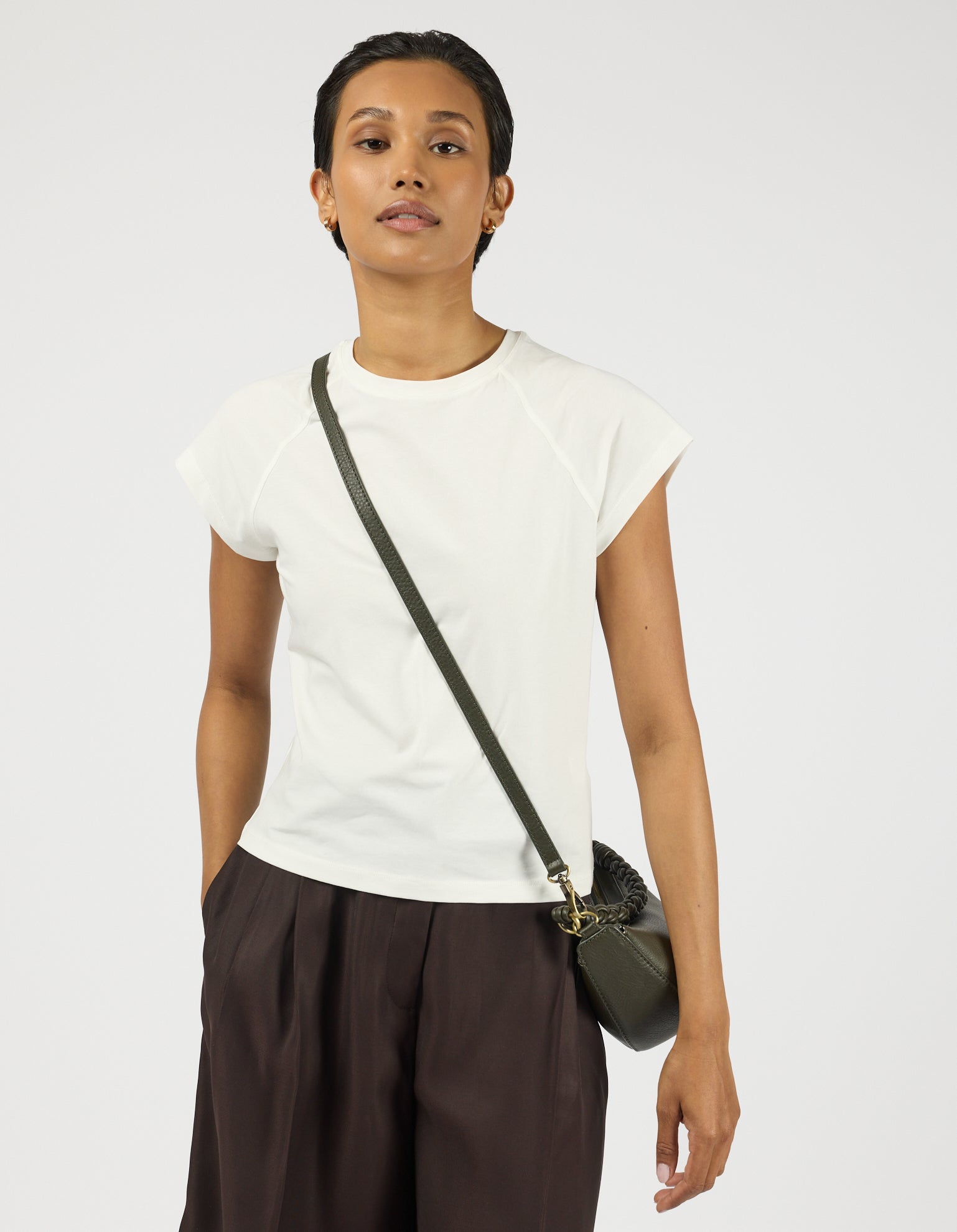 Leo Mini Twisted Handle - Moss Soft Grain Leather
