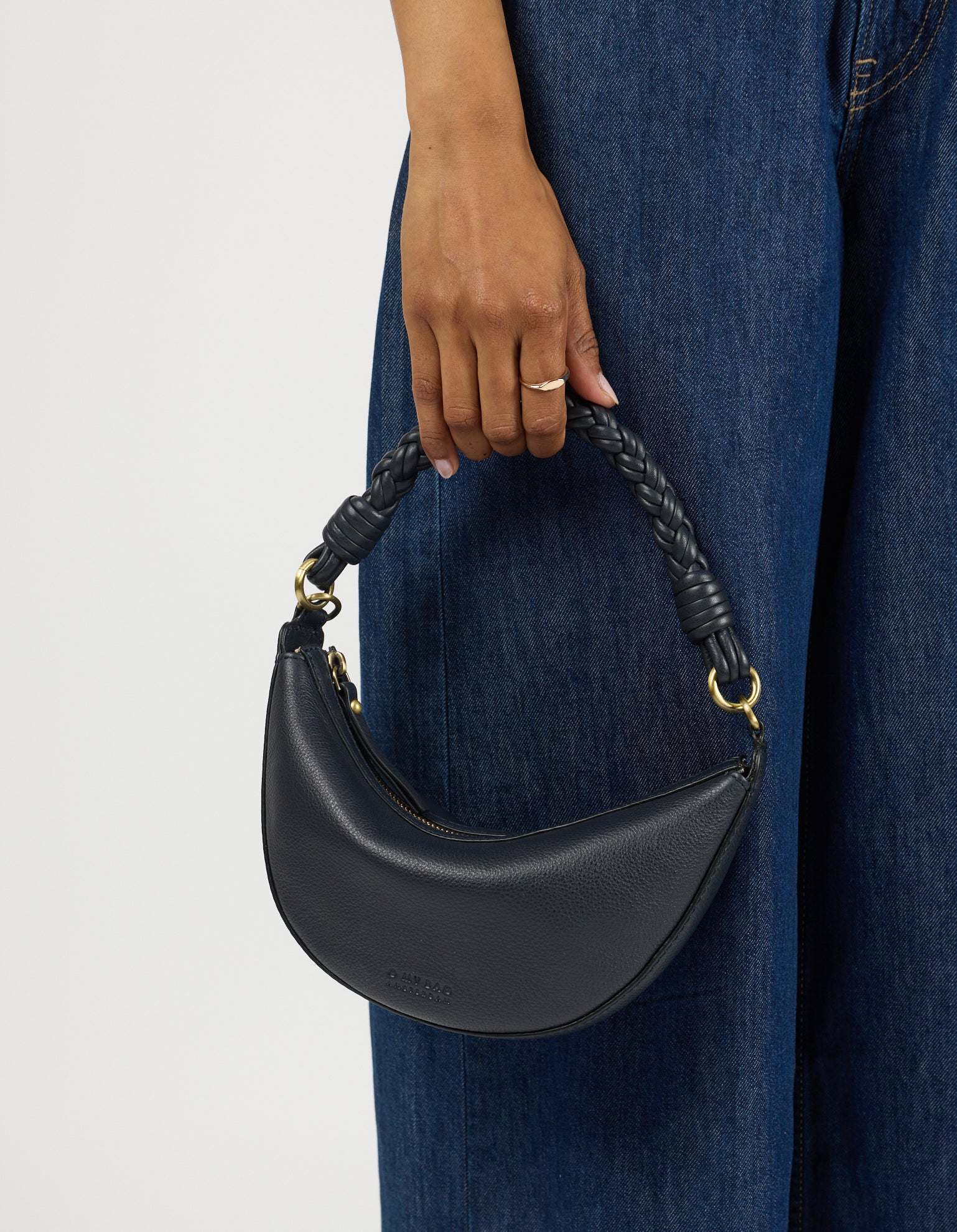 Leo Mini Twisted Handle - Universe Blue Soft Grain Leather