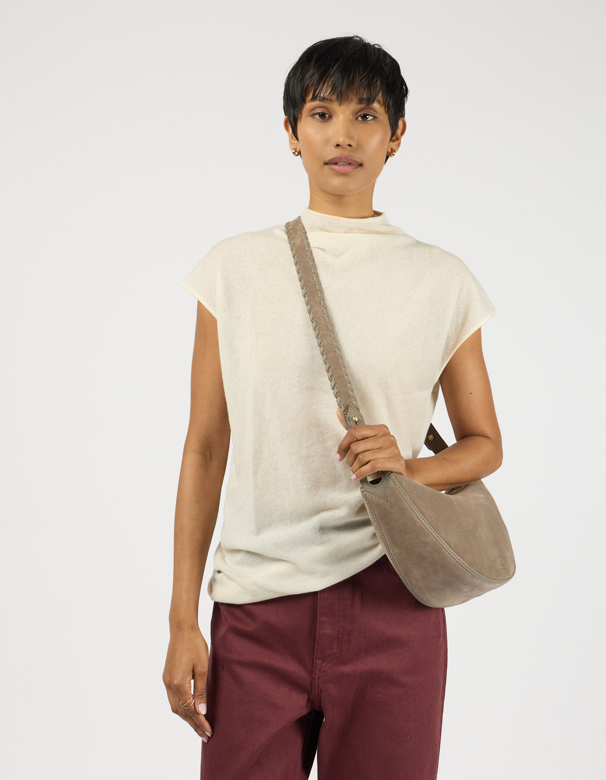 Leo Midi Crossbody & Shoulder Strap Set - Clay Suède