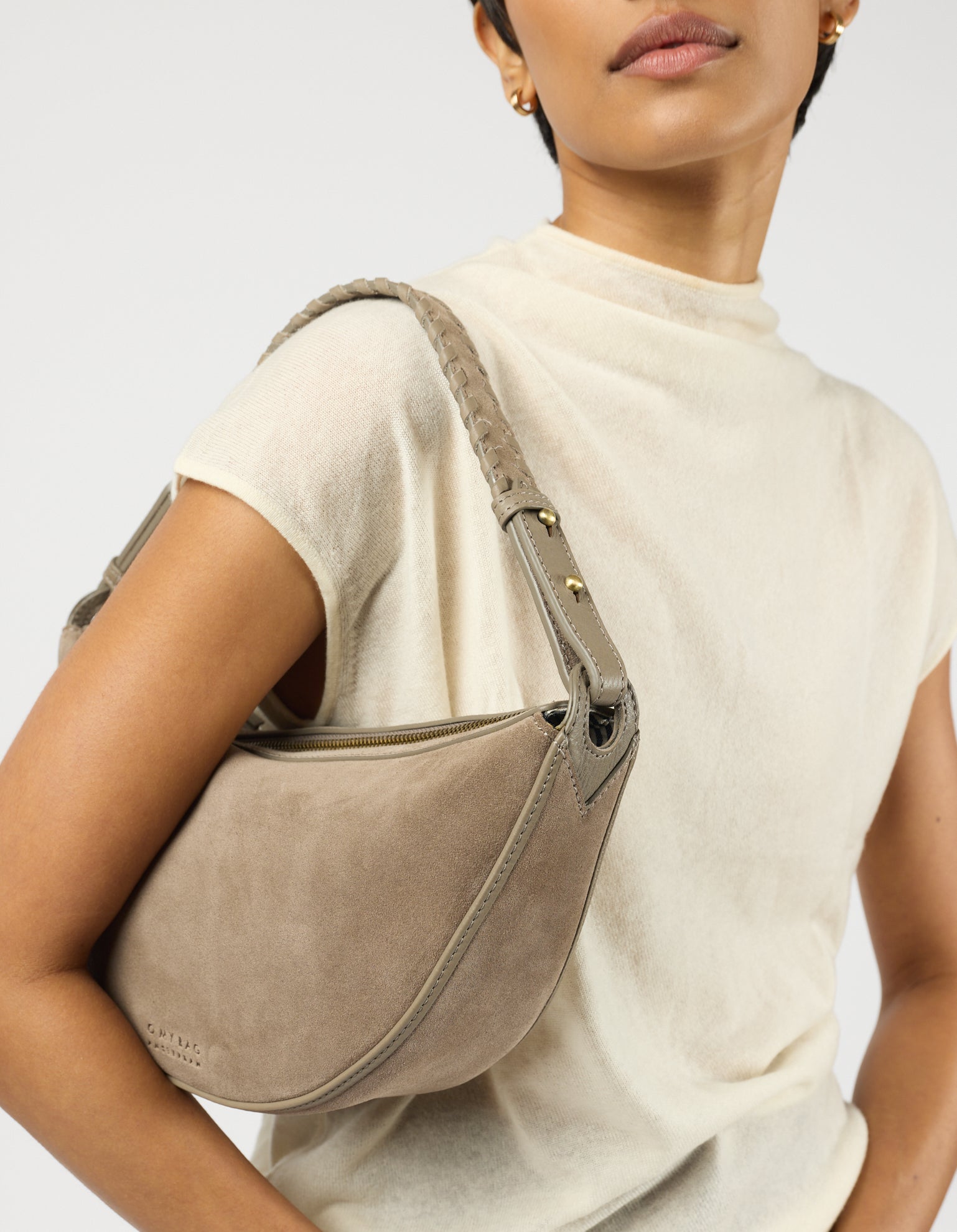 Leo Midi Crossbody Strap - Clay Suède