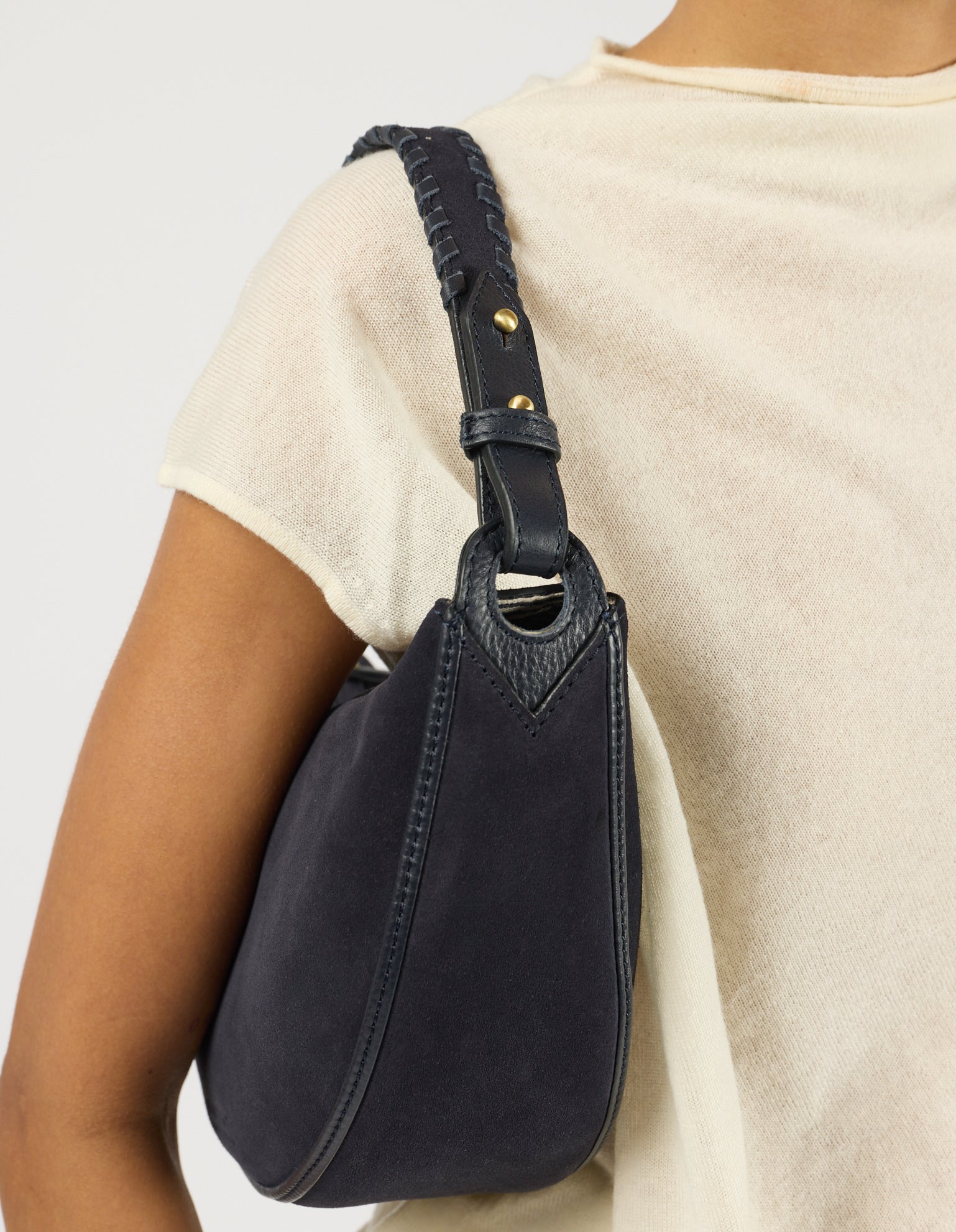 Leo Midi Crossbody Strap - Universe Blue Suède