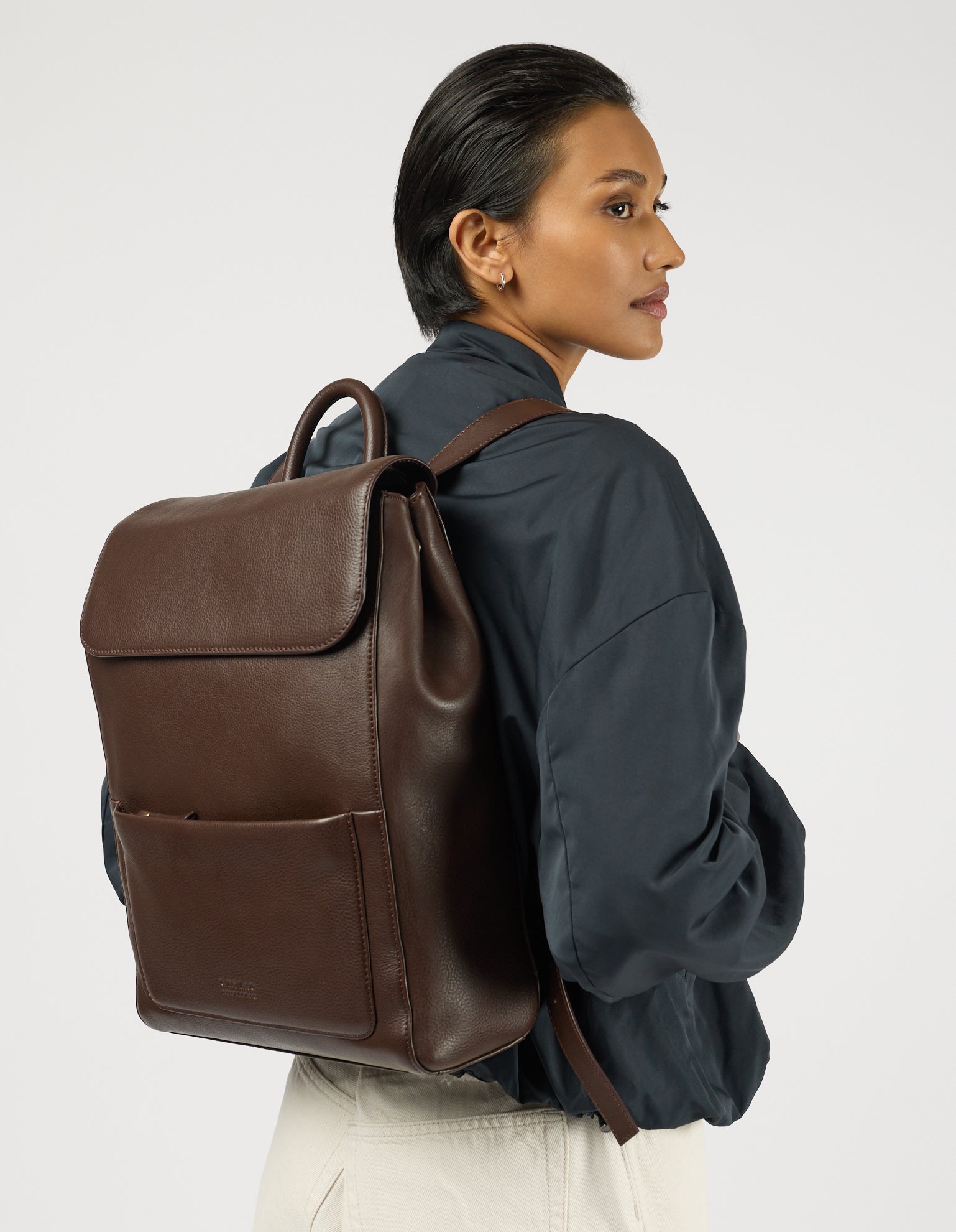 Liam Backpack - Chocolate Soft Grain Leather