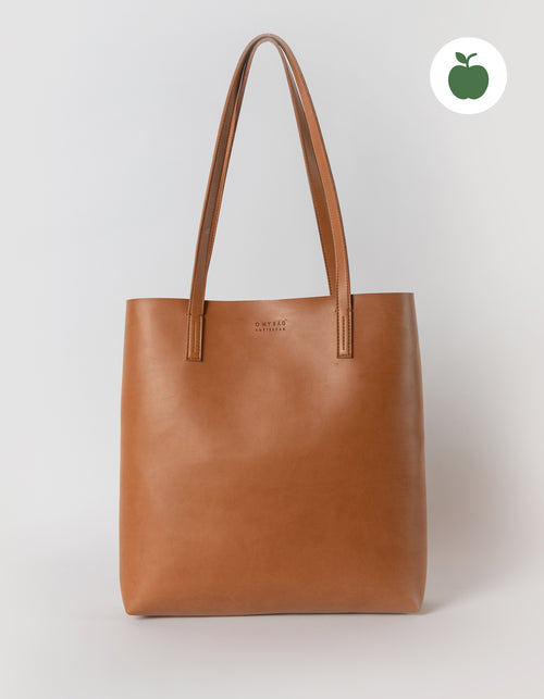 Georgia Tote in Cognac Apple Leather. Front product image.