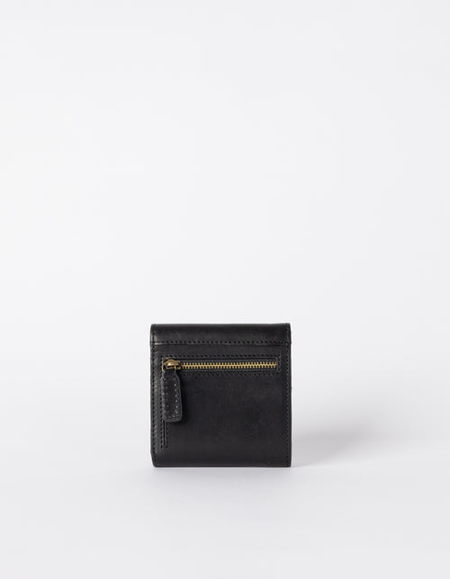 Black wallet. Square Envelope shape. Back product image.