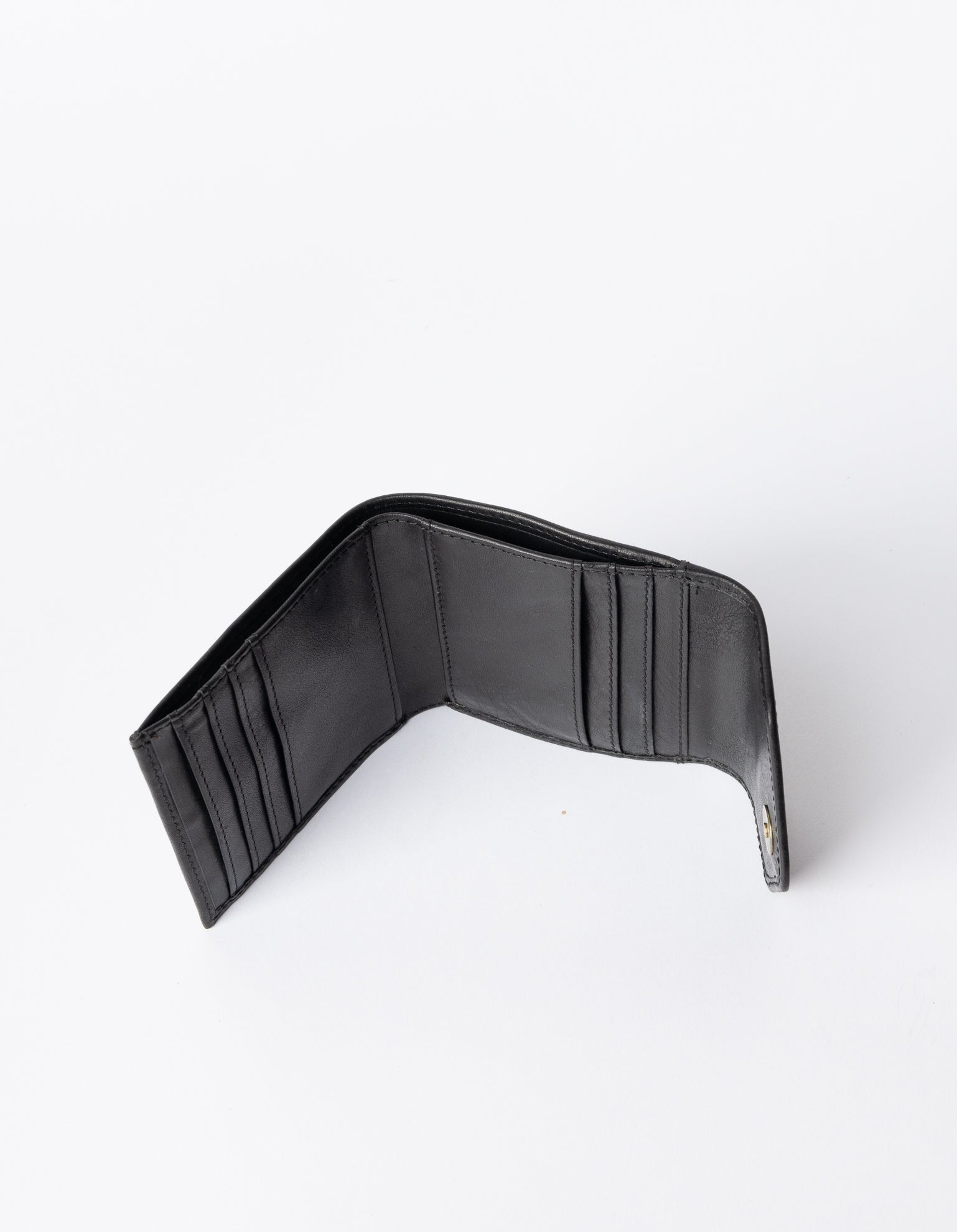 Black wallet. Square Envelope shape. Inside product image.