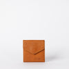Cognac wallet. Square Envelope shape. Front product image.