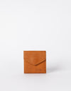 Cognac wallet. Square Envelope shape. Front product image.