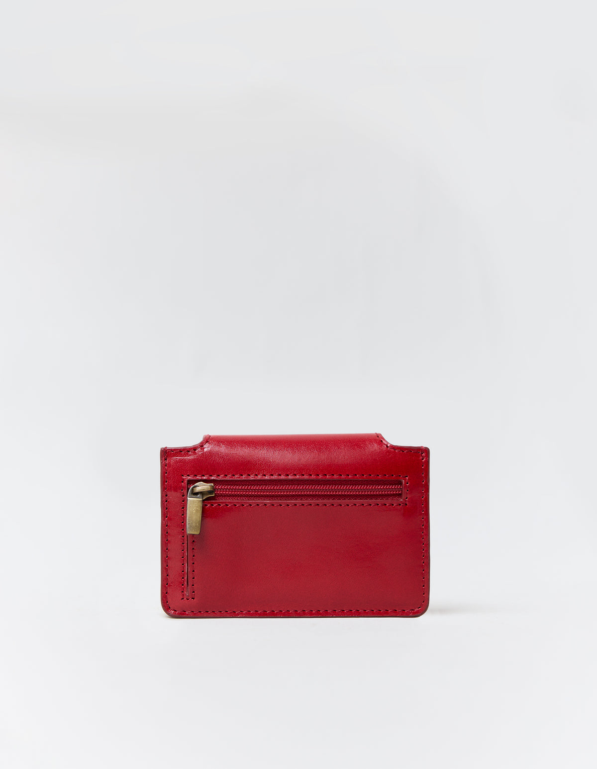 Harmonica Wallet in Red Glazed Leather back product image.