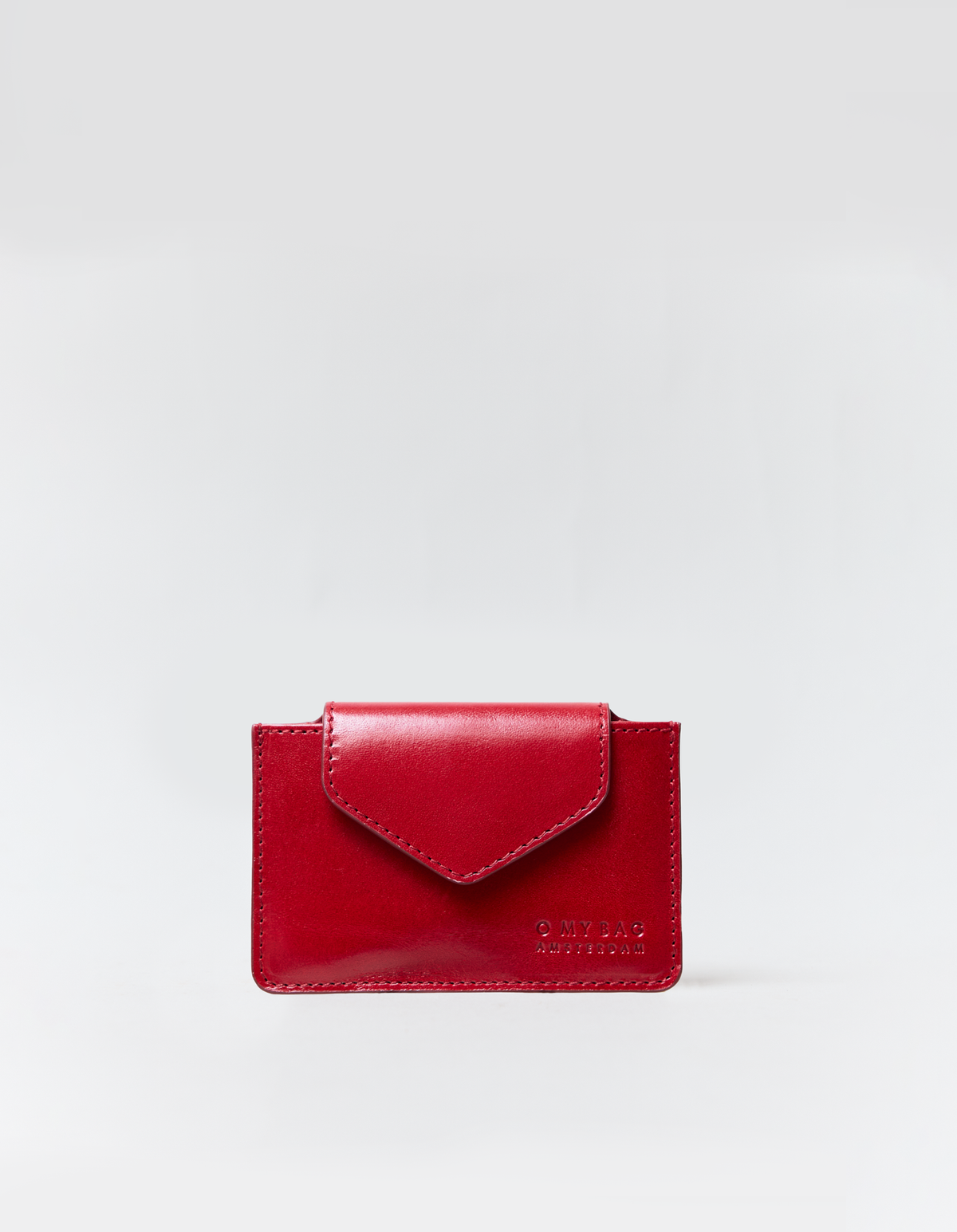Harmonica Wallet in Red Glazed Leather front product image.