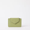 Front of Harmonica Wallet in Tea Green Classic Leather