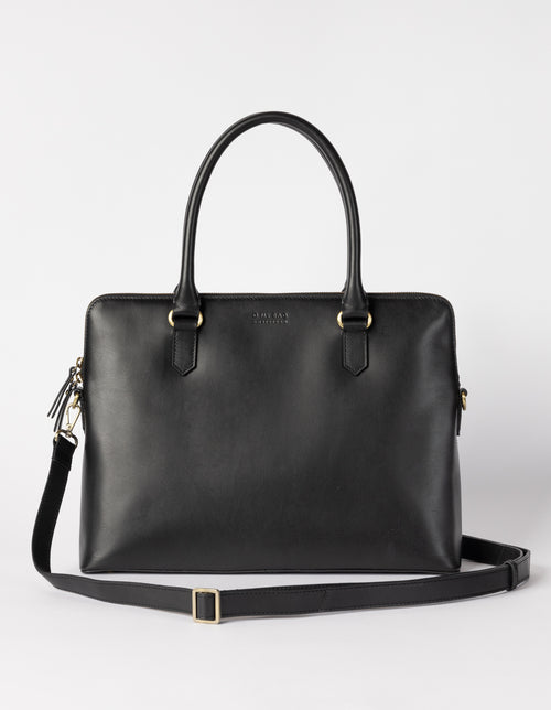 Product Image - Hayden Black Work Bag - Front Product Image with long strap