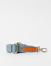 Organic cotton add-on strap in blue with leather details - product image