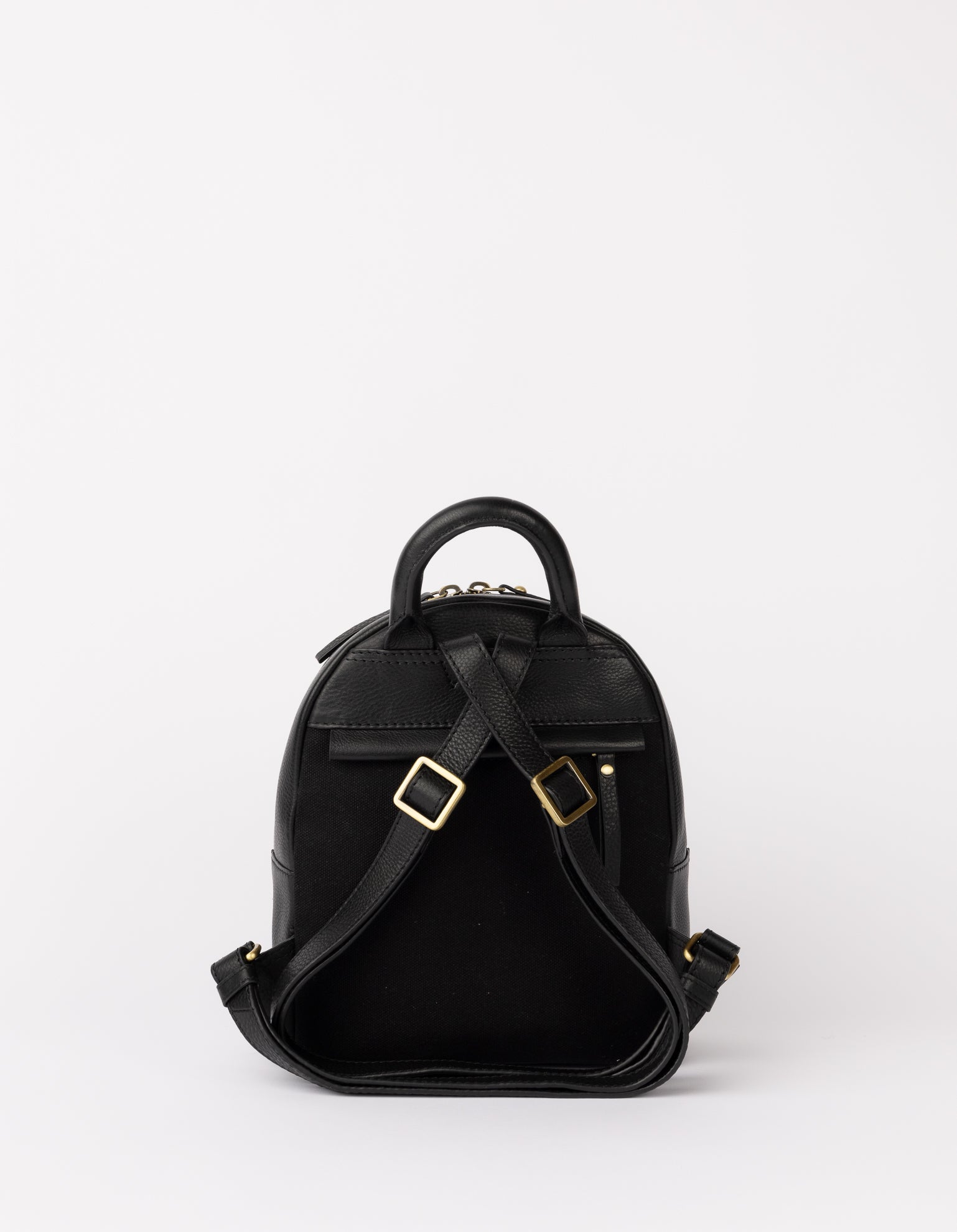 Ivy Mini-Rucksack Schwarzes Soft Grain Leder