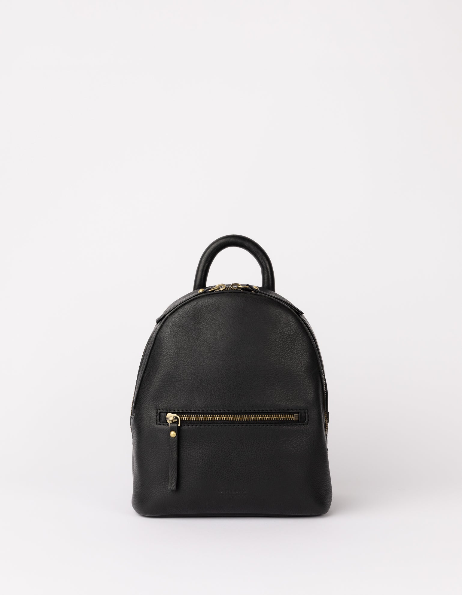 Black backpack purse with gold zipper sale