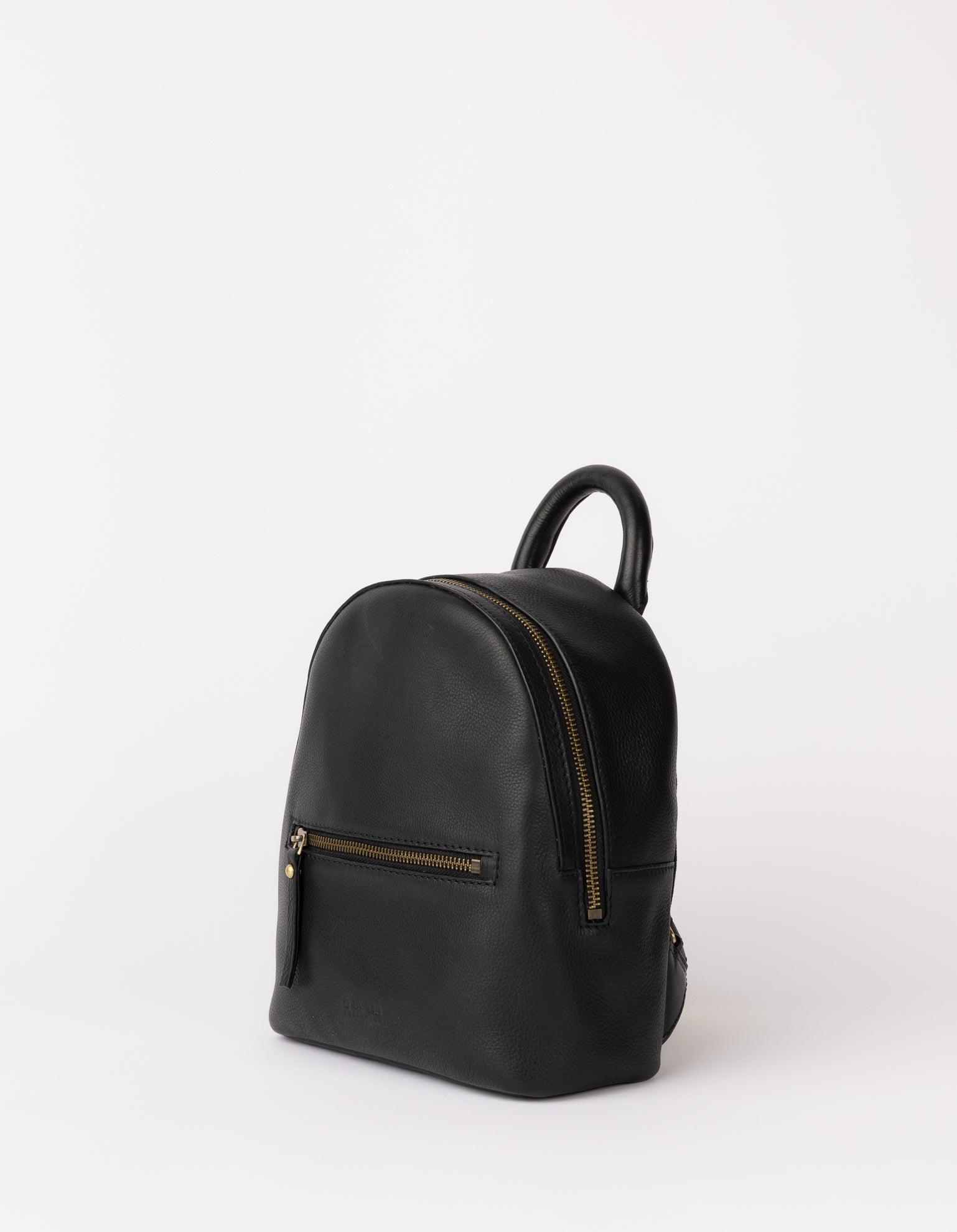 Black backpack fashion faux leather