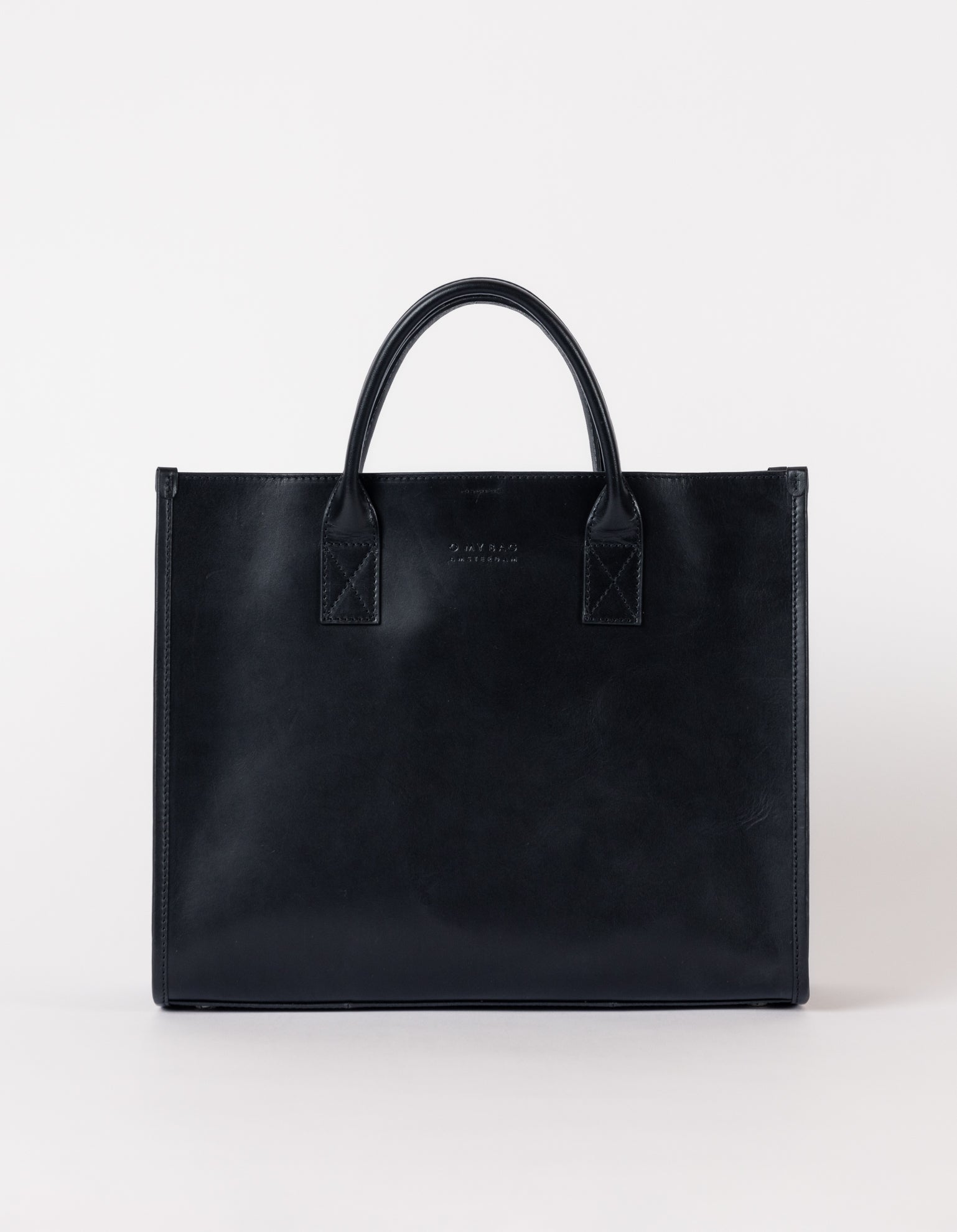 Rectangle shaped leather tote bag - front product image