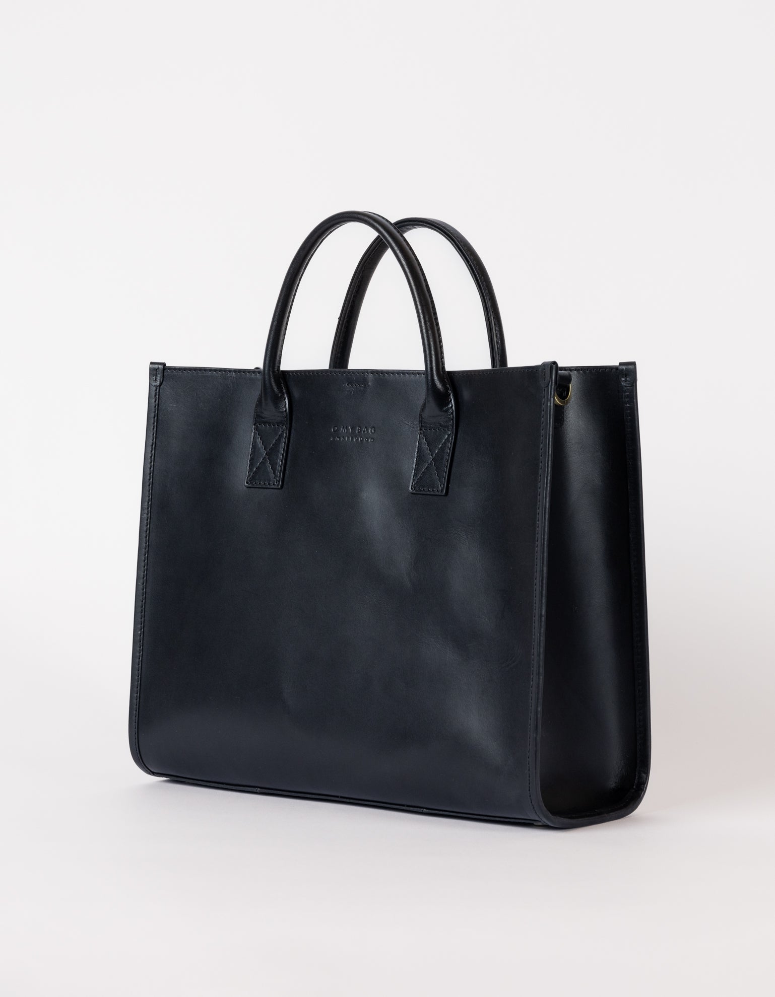 Black and white leather tote bag online