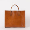 Rectangle shaped leather tote bag - front product image without strap