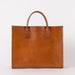 Rectangle shaped leather tote bag - front product image without strap