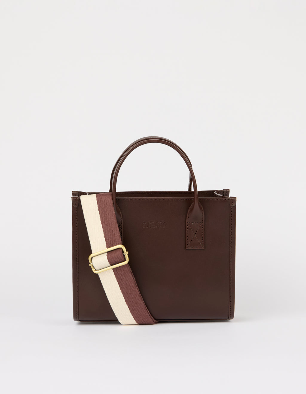 New Omb Jackie Midi Leather Strap Dark Cherry Classic Leather