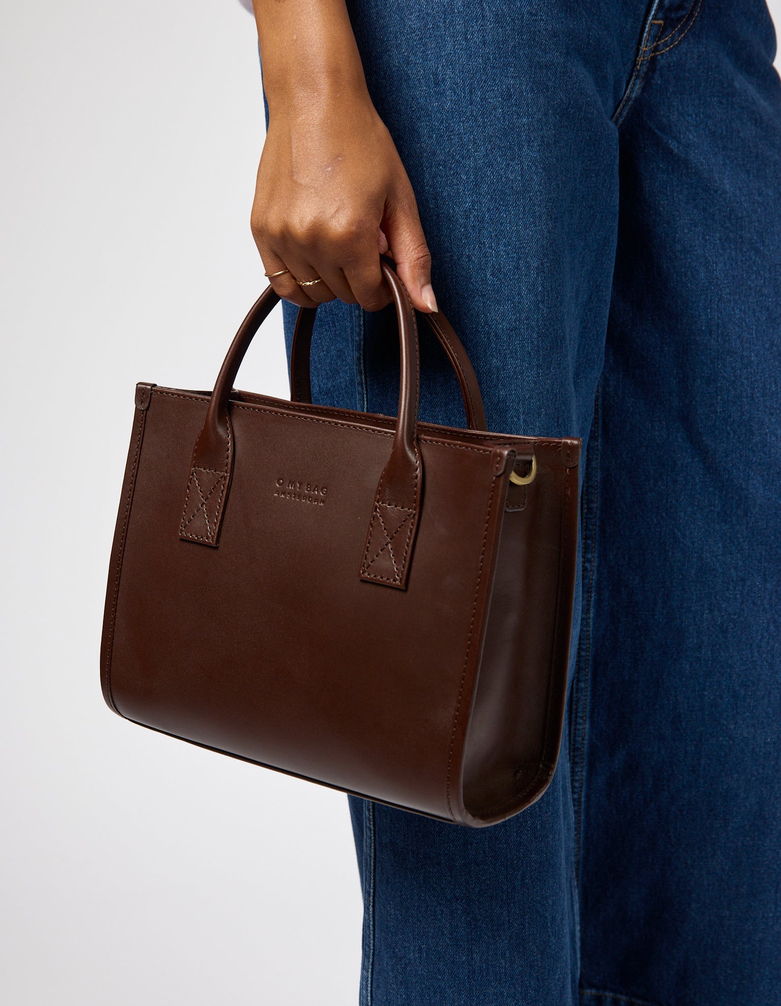 Jackie Midi + Leren Strap - Chocoladebruin Klassiek Leer