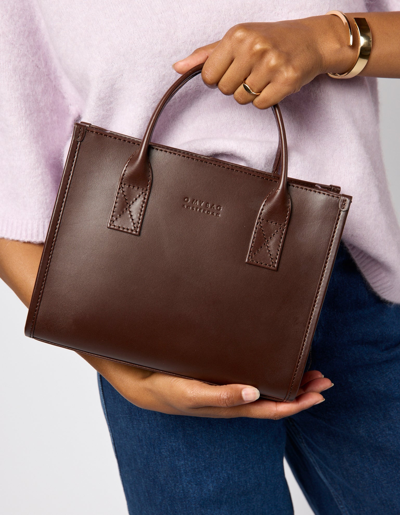 Jackie Midi + Webbing Strap - Chocolate Classic Leather