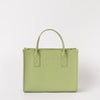 Front view of Jackie Midi in Tea Green-coloured leather