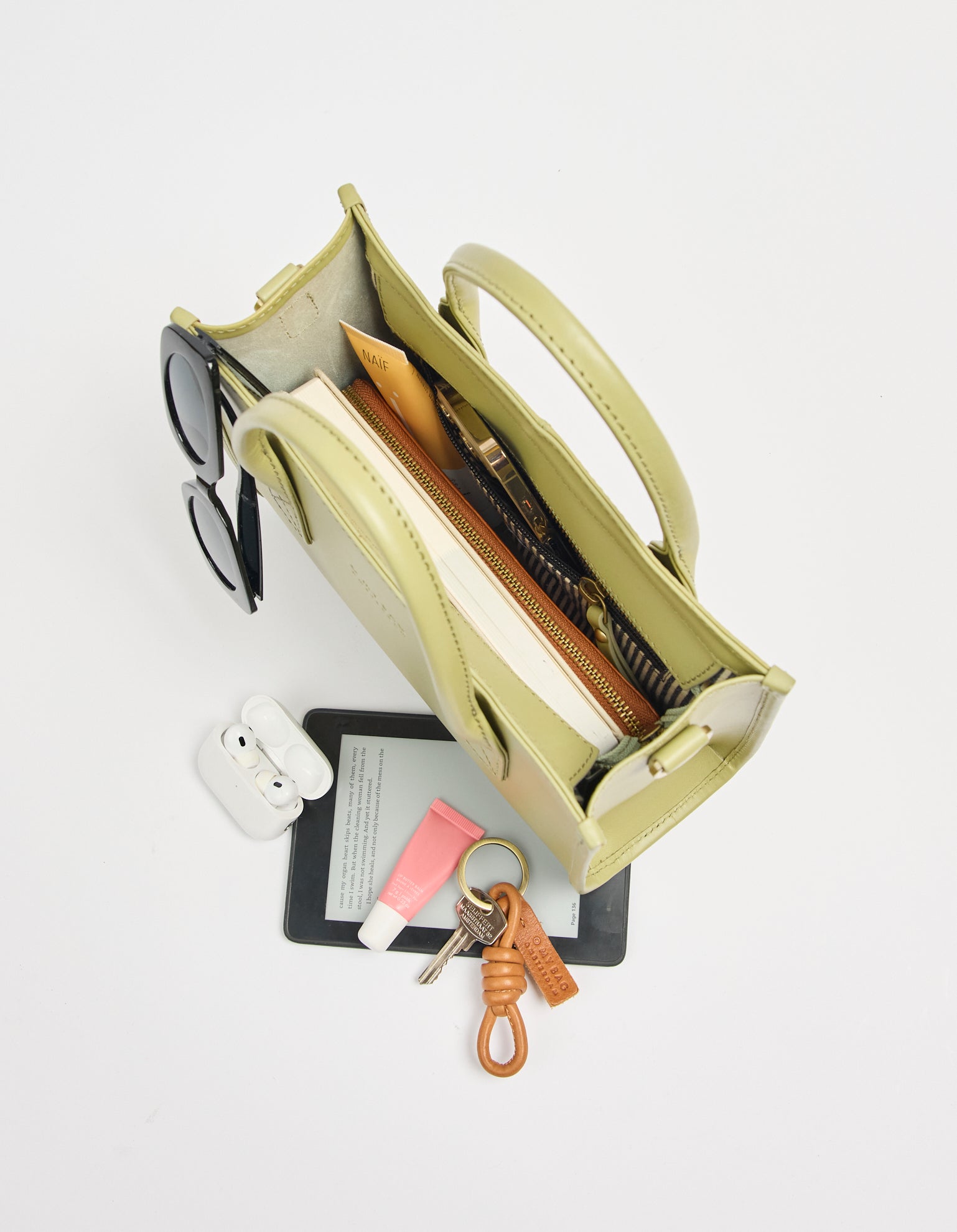 Jackie Midi - Tea Green Classic Leather