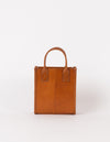 Rectangle shaped mini leather bag - back product image with strap