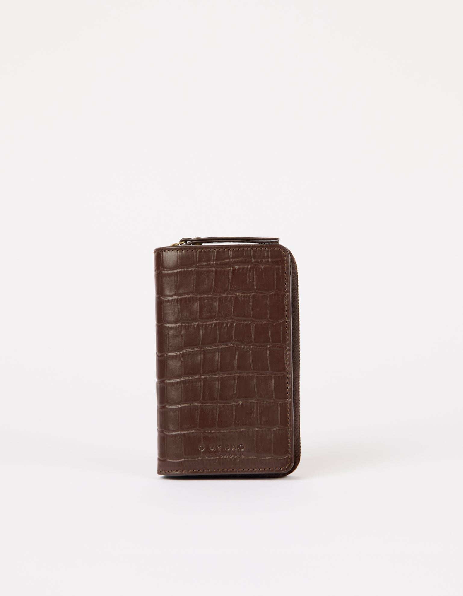 Jett Wallet - Chocolate Croco Print Leather