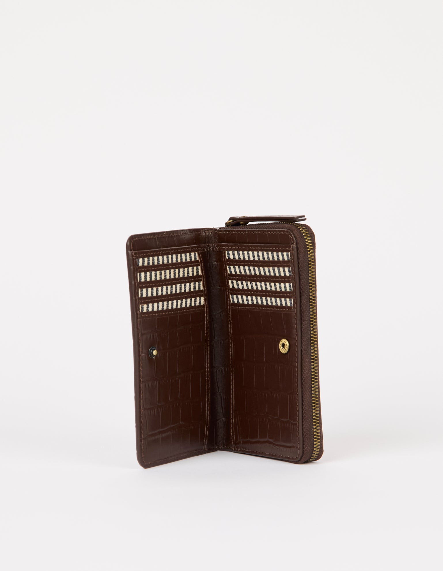 Jett Wallet - Chocolate Croco Print Leather