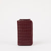 Jett Wallet - Dark Cherry Croco Print Leather