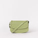 Front view of Kendalini in Tea Green-coloured leather with strap