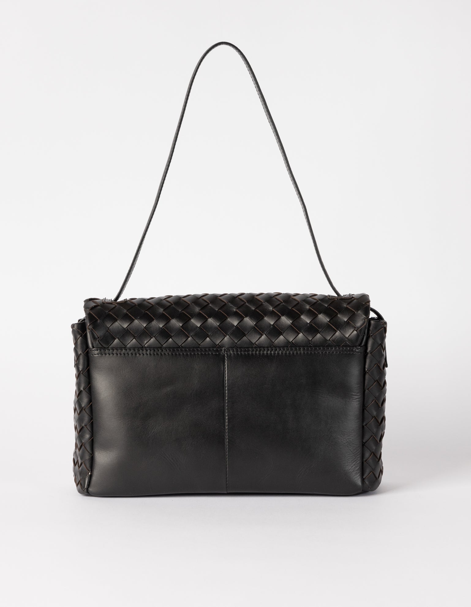 Womens Genuine Leather Crossbody Bag – Flap Over Shoulder Bag With Adjustable Strap, Multiple Pockets, Black