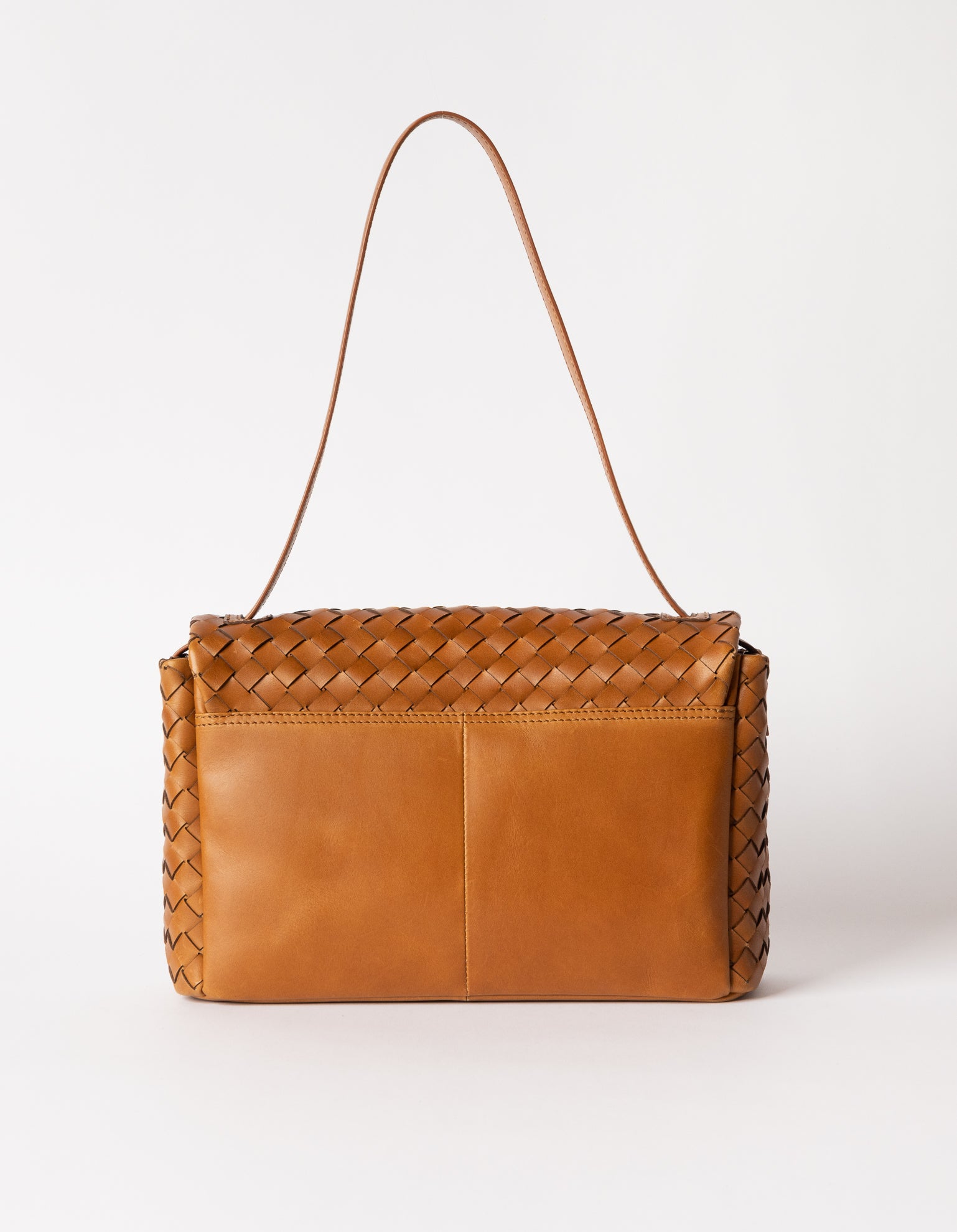 Women Leather Shoulder Bag Hand Woven Bag Vegan Leather Tote