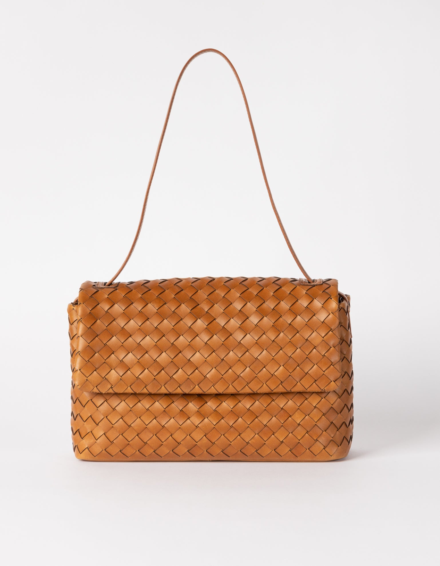 Kenzie - Cognac Woven Classic Leather