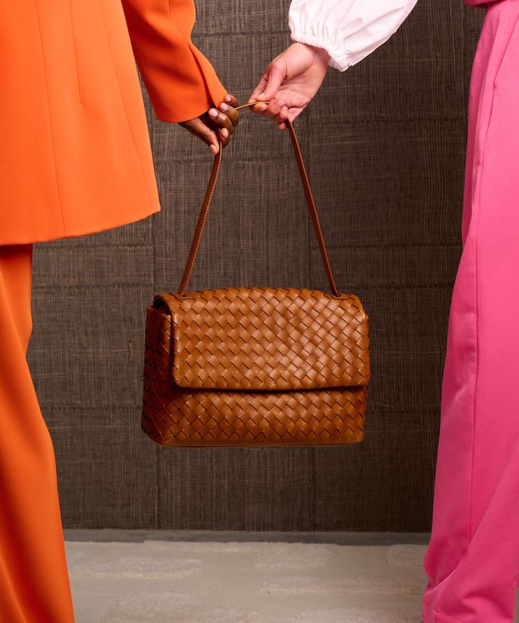 Kenzie Cognac Woven Classic Leather O My Bag Amsterdam FW23 Collection