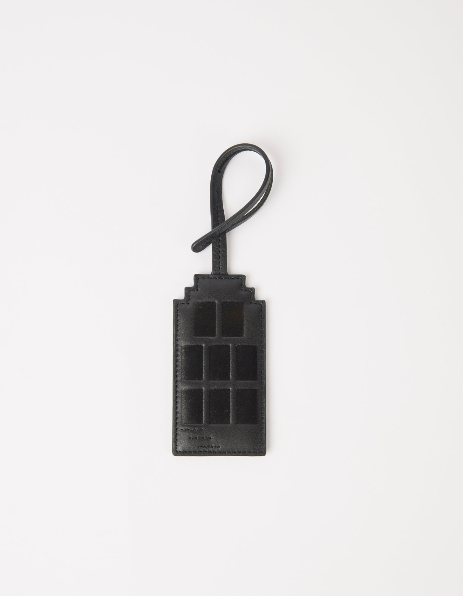 Amsterdam Bag Charm - Black Soft Grain Leather