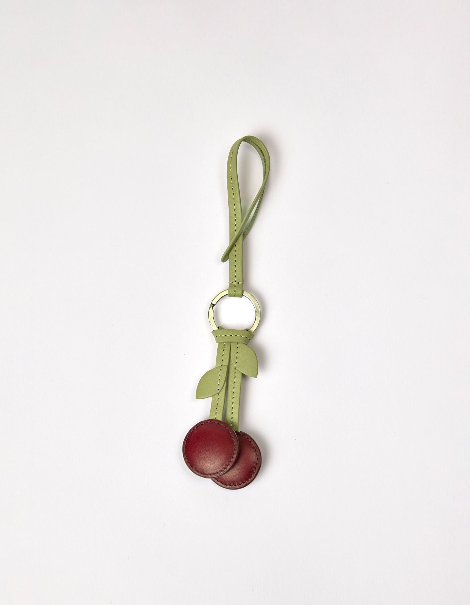 Cherry Bag Charm - Ruby Classic Leather