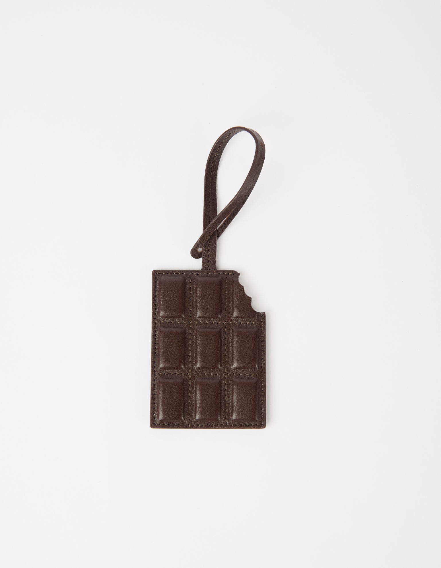 Chocolate Bag Charm - Chocolate Soft Grain Leather