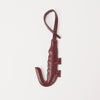 Crocodile Bag Charm - Dark Cherry Croco Print Leather