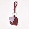 Hartjes Bag Charm - Ruby & Lavendel Klassiek Leer
