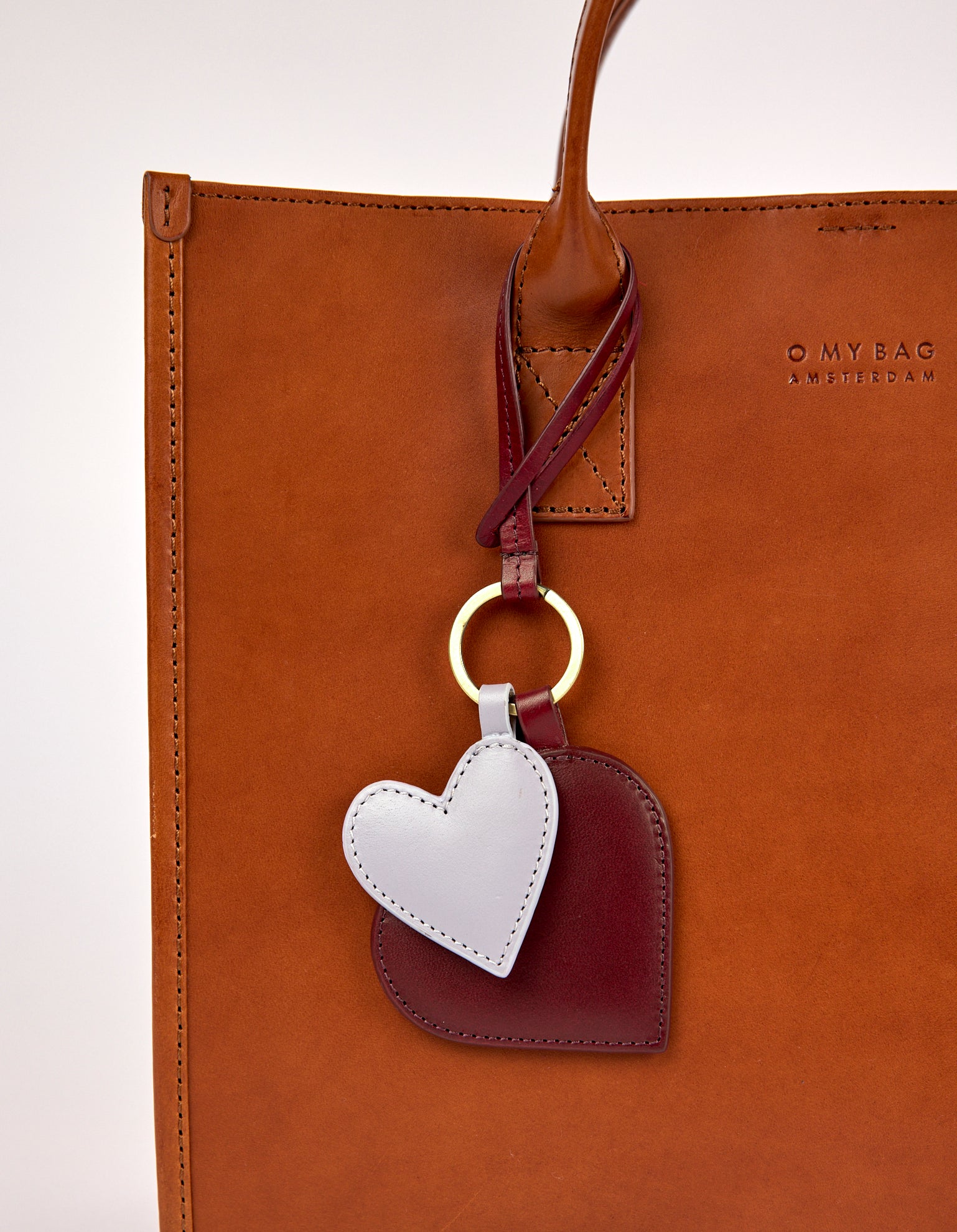 ØMI Bag Charm Hearts Bag Charm - Ruby & Lavender Classic Leather