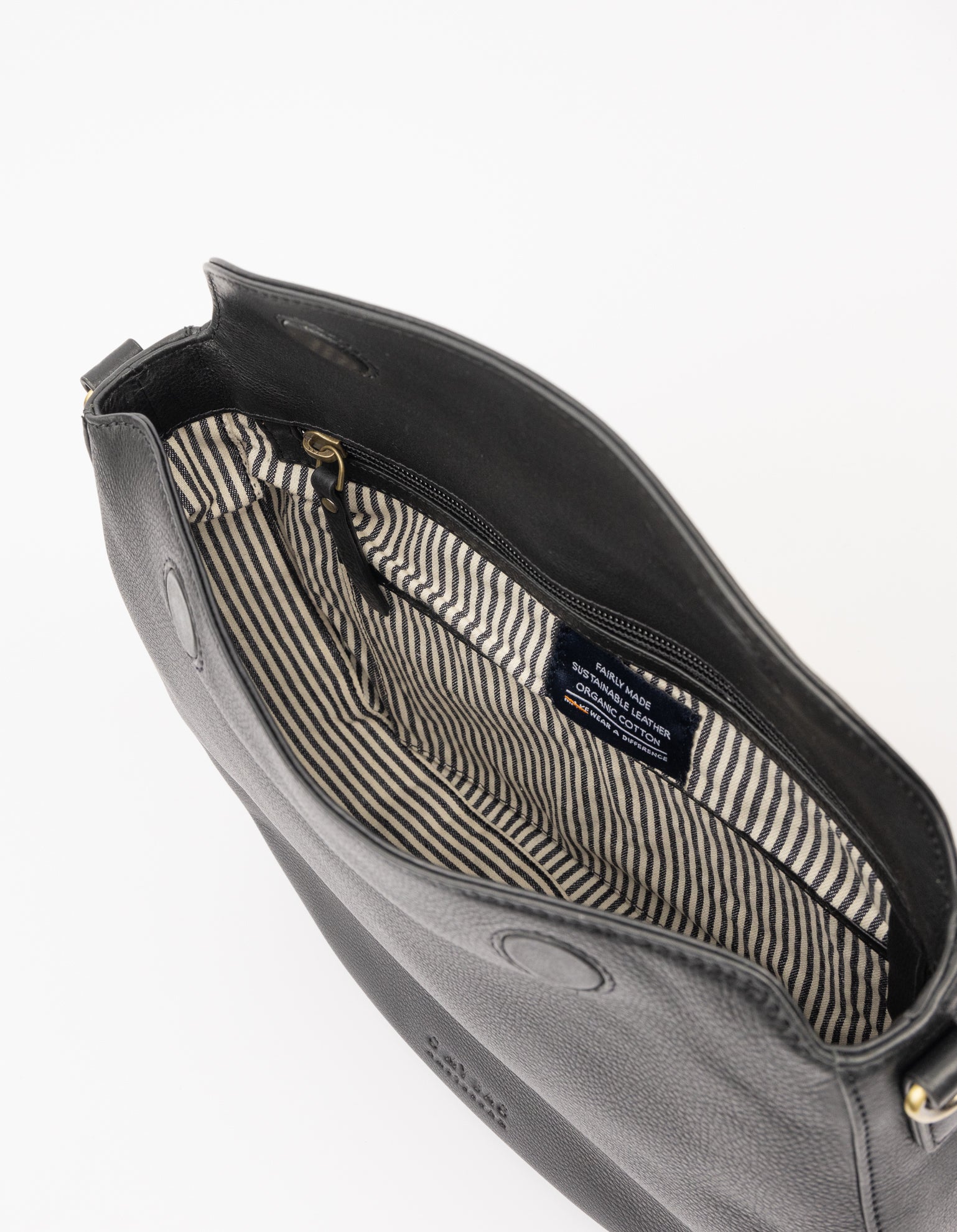 Inside product image of Lana black soft grain leather crossbody bag