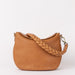 Front product image of Lana wild oak soft grain leather crossbody bag with braided shoulder strap