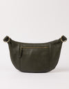 Back product image of Drew Maxi dark olive soft grain leather large fanny pack 