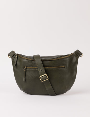 Drew Bum Bag Maxi - Donker Olijfgroen Soft Grain Leer