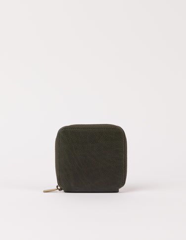 Sonny Square Wallet - Dark Olive Soft Grain Leather