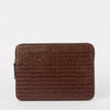 Laptop Sleeve 13"/14" - Chocolate Croco Print Leather