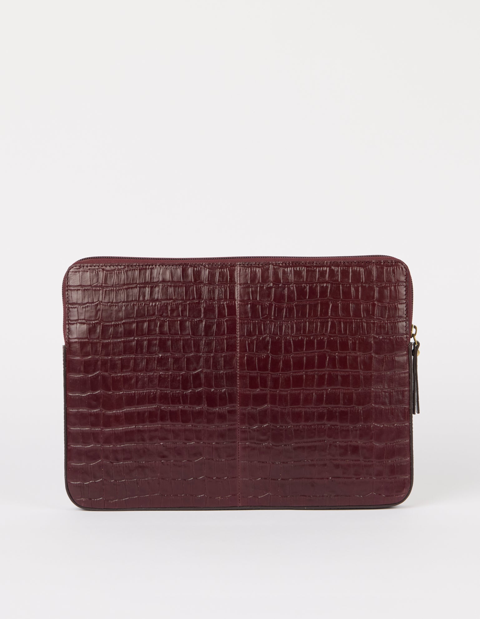 Laptophoes 13"/14" - Kersenrood Croco Print Leer